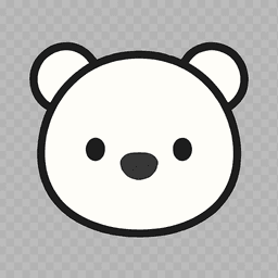 Powder — white bear plushie, front-facing avatar