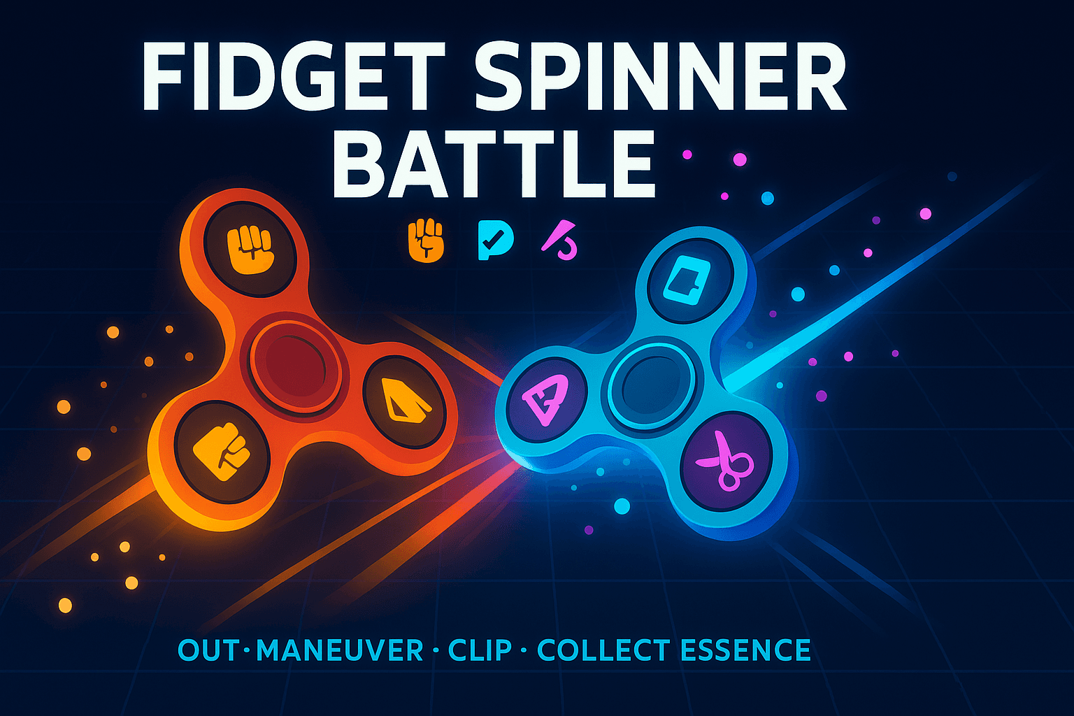 Fidget Spinner Battle cover art showing two colorful spinners mid clash
