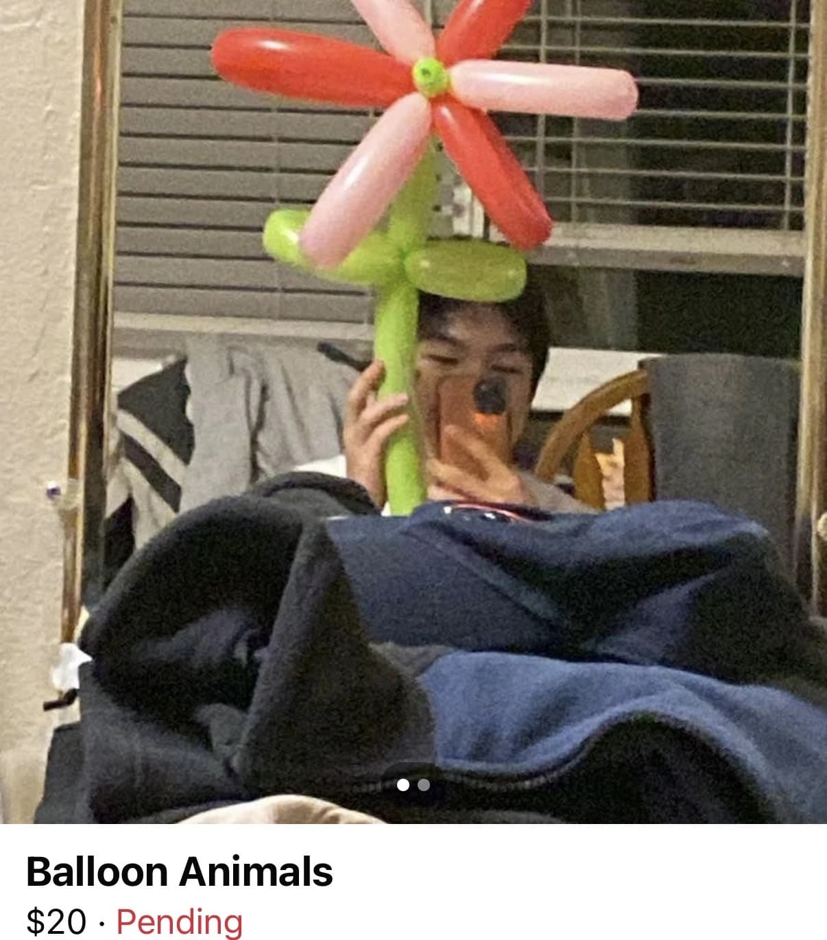 photo of a balloon animal setup from my freelance gigs